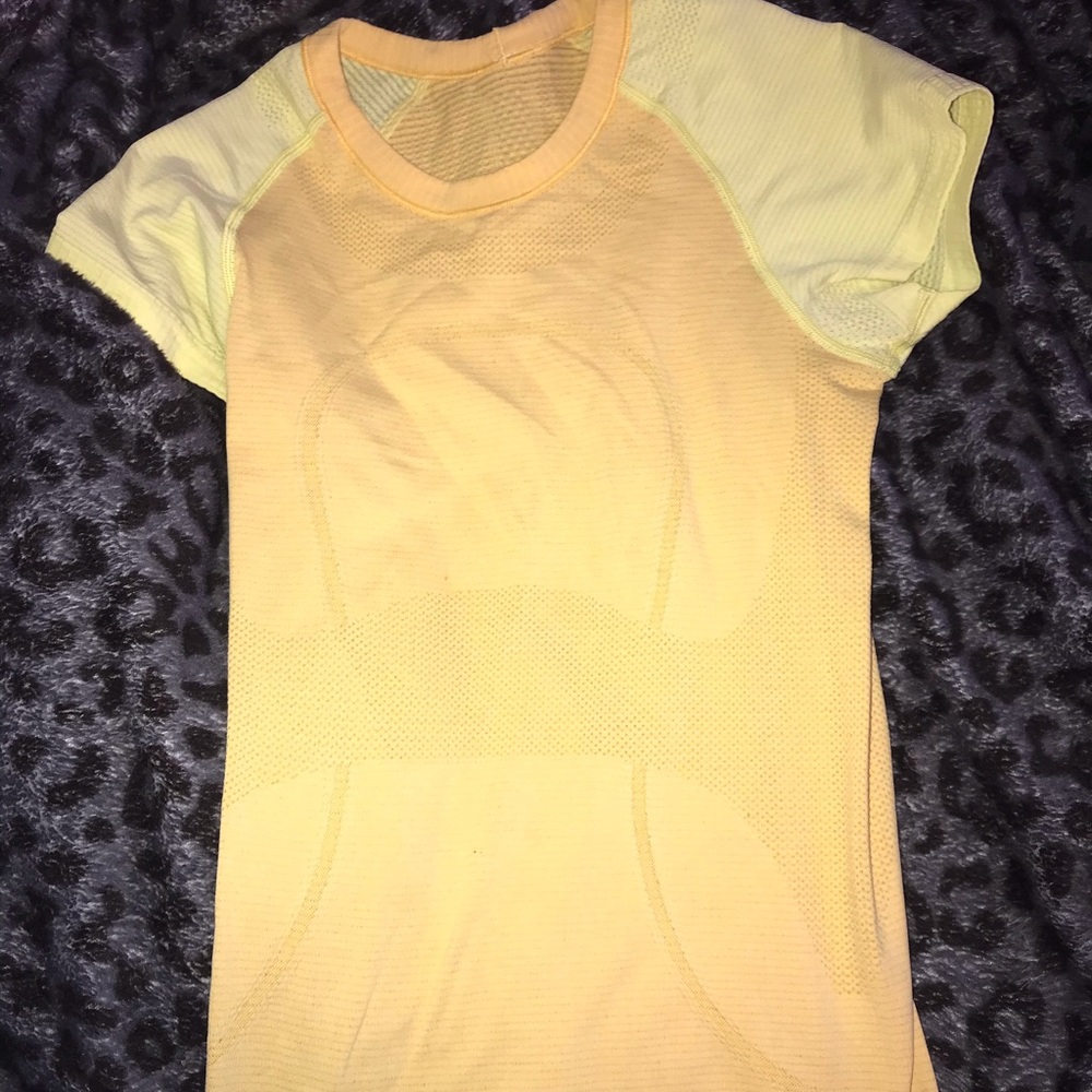 Yellow swiftly tech lulu lemon shirt